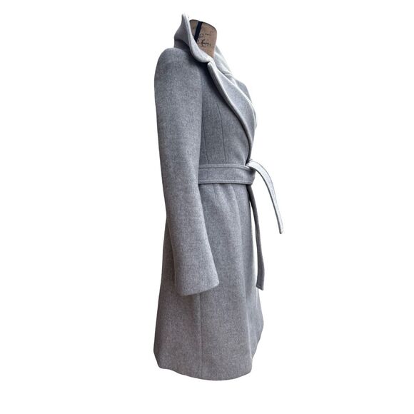 New Stella McCartney Wool Blend Belted Gray Knee Length Coat Women size 36 - Picture 6 of 16